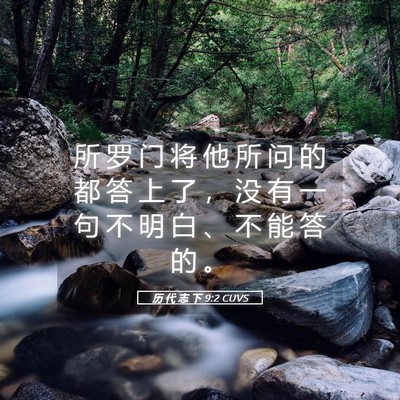 Picture 05 - 历 代 志 下 9:2 CUVS - 所 罗 门 将 他 所 问 的 都 答 上 了 - Bible Verse Picture