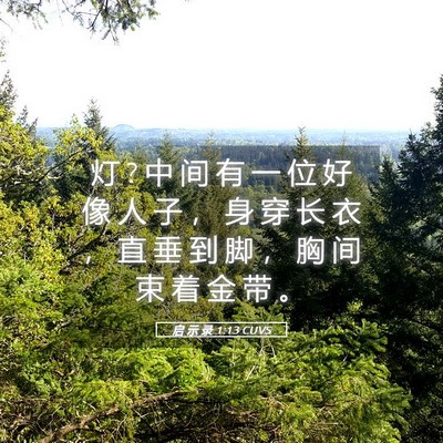 Picture 05 - 启 示 录 1:13 CUVS - 灯 ? 中 间 有 一 位 好 像 人 子 ， 身 - Bible Verse Picture