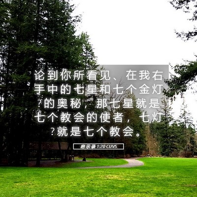 Picture 05 - 启 示 录 1:20 CUVS - 论 到 你 所 看 见 、 在 我 右 手 中 - Bible Verse Picture