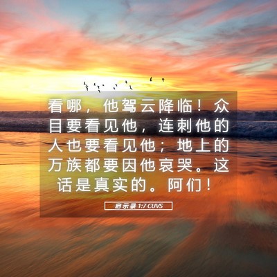Picture 05 - 启 示 录 1:7 CUVS - 看 哪 ， 他 驾 云 降 临 ！ 众 目 要 - Bible Verse Picture