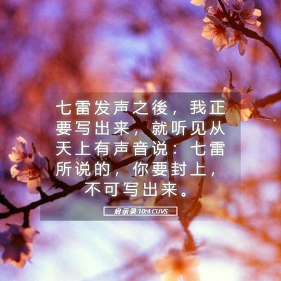 Picture 05 - 启 示 录 10:4 CUVS - 七 雷 发 声 之 後 ， 我 正 要 写 出 - Bible Verse Picture