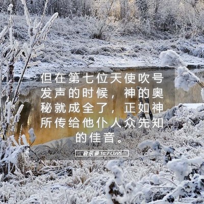 Picture 05 - 启 示 录 10:7 CUVS - 但 在 第 七 位 天 使 吹 号 发 声 的 - Bible Verse Picture