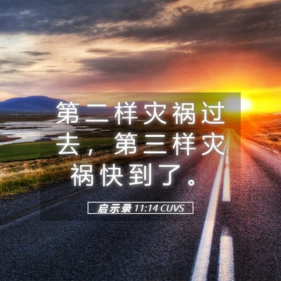 Picture 05 - 启 示 录 11:14 CUVS - 第 二 样 灾 祸 过 去 ， 第 三 样 灾 - Bible Verse Picture