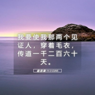 Picture 05 - 启 示 录 11:3 CUVS - 我 要 使 我 那 两 个 见 证 人 ， 穿 - Bible Verse Picture