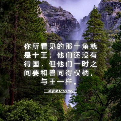 Picture 05 - 启 示 录 17:12 CUVS - 你 所 看 见 的 那 十 角 就 是 十 王 - Bible Verse Picture