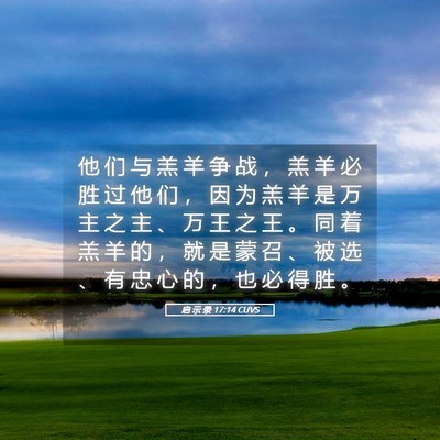 Picture 05 - 启 示 录 17:14 CUVS - 他 们 与 羔 羊 争 战 ， 羔 羊 必 胜 - Bible Verse Picture