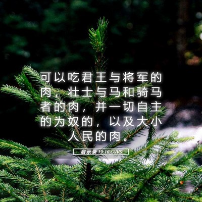 Picture 05 - 启 示 录 19:18 CUVS - 可 以 吃 君 王 与 将 军 的 肉 ， 壮 - Bible Verse Picture