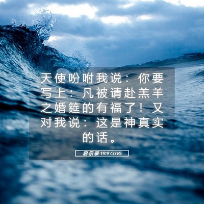 Picture 05 - 启 示 录 19:9 CUVS - 天 使 吩 咐 我 说 ： 你 要 写 上 ： - Bible Verse Picture
