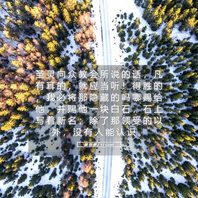 Picture 05 - 启 示 录 2:17 CUVS - 圣 灵 向 众 教 会 所 说 的 话 ， 凡 - Bible Verse Picture