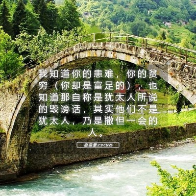 Picture 05 - 启 示 录 2:9 CUVS - 我 知 道 你 的 患 难 ， 你 的 贫 穷 - Bible Verse Picture