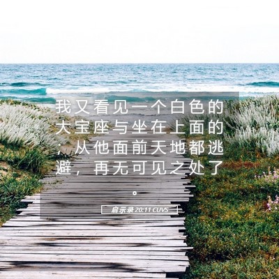Picture 05 - 启 示 录 20:11 CUVS - 我 又 看 见 一 个 白 色 的 大 宝 座 - Bible Verse Picture