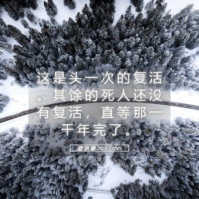 Picture 05 - 启 示 录 20:5 CUVS - 这 是 头 一 次 的 复 活 。 其 馀 的 - Bible Verse Picture