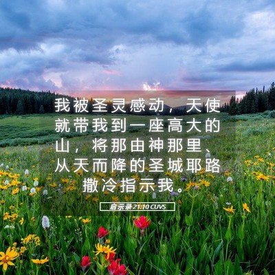 Picture 05 - 启 示 录 21:10 CUVS - 我 被 圣 灵 感 动 ， 天 使 就 带 我 - Bible Verse Picture