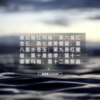 Picture 05 - 启 示 录 21:20 CUVS - 第 五 是 红 玛 瑙 ； 第 六 是 红 宝 - Bible Verse Picture