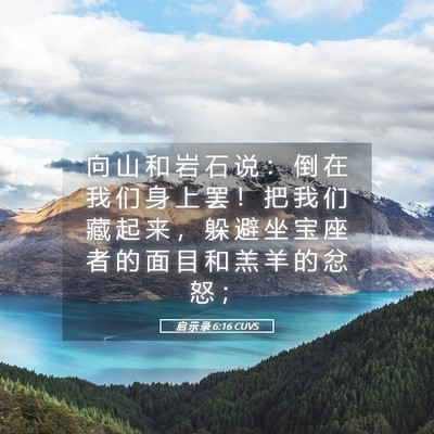 Picture 05 - 启 示 录 6:16 CUVS - 向 山 和 岩 石 说 ： 倒 在 我 们 身 - Bible Verse Picture