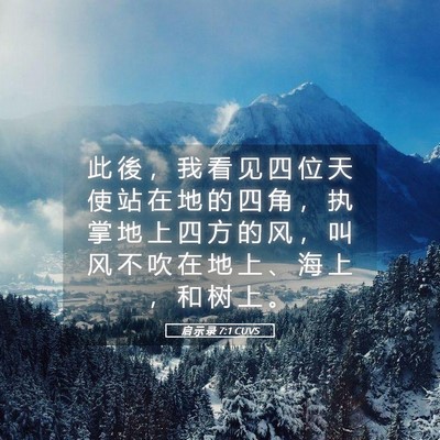 Picture 05 - 启 示 录 7:1 CUVS - 此 後 ， 我 看 见 四 位 天 使 站 在 - Bible Verse Picture