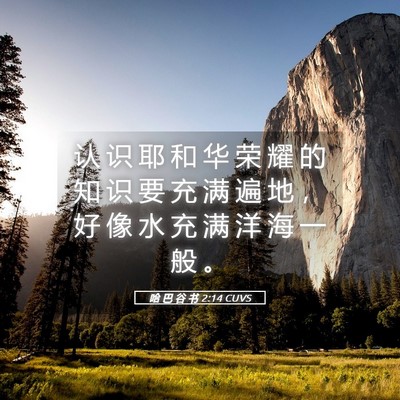 Picture 05 - 哈 巴 谷 书 2:14 CUVS - 认 识 耶 和 华 荣 耀 的 知 识 要 充 - Bible Verse Picture