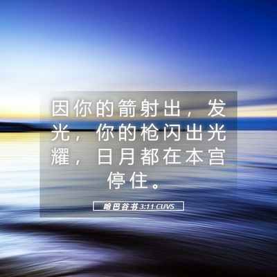 Picture 05 - 哈 巴 谷 书 3:11 CUVS - 因 你 的 箭 射 出 ， 发 光 ， 你 的 - Bible Verse Picture
