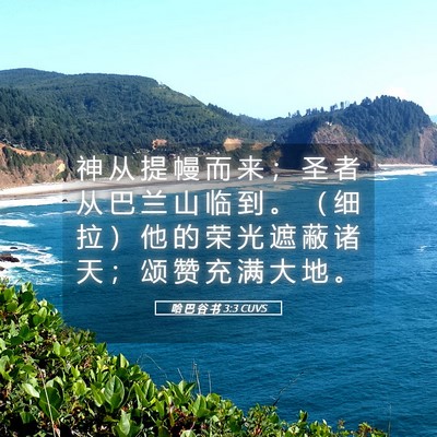 Picture 05 - 哈 巴 谷 书 3:3 CUVS - 神 从 提 幔 而 来 ； 圣 者 从 巴 兰 - Bible Verse Picture