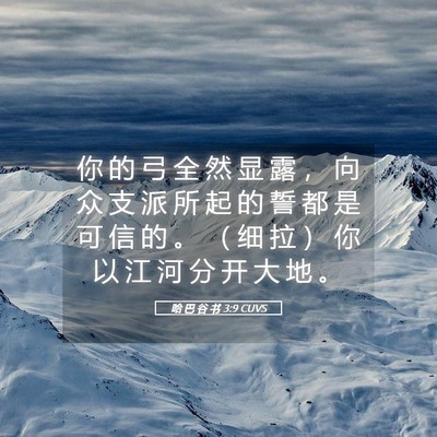 Picture 05 - 哈 巴 谷 书 3:9 CUVS - 你 的 弓 全 然 显 露 ， 向 众 支 派 - Bible Verse Picture