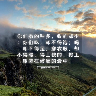 Picture 05 - 哈 该 书 1:6 CUVS - 你 们 撒 的 种 多 ， 收 的 却 少 ； - Bible Verse Picture