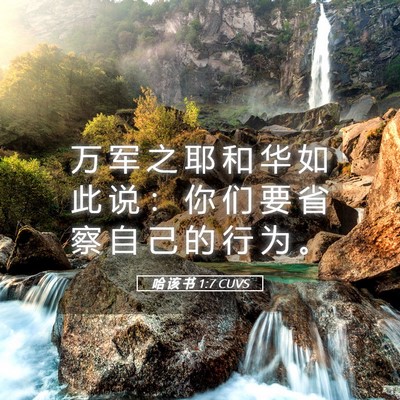 Picture 05 - 哈 该 书 1:7 CUVS - 万 军 之 耶 和 华 如 此 说 ： 你 们 - Bible Verse Picture