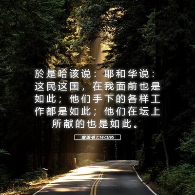 Picture 05 - 哈 该 书 2:14 CUVS - 於 是 哈 该 说 ： 耶 和 华 说 ： 这 - Bible Verse Picture
