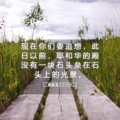 Picture 05 - 哈 该 书 2:15 CUVS - 现 在 你 们 要 追 想 ， 此 日 以 前 - Bible Verse Picture