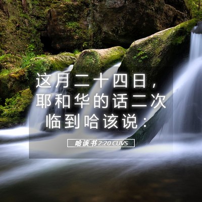 Picture 05 - 哈 该 书 2:20 CUVS - 这 月 二 十 四 日 ， 耶 和 华 的 话 - Bible Verse Picture