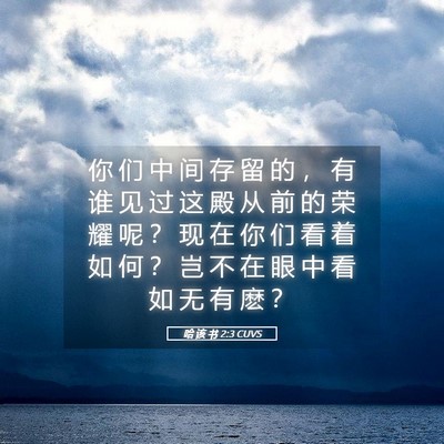 Picture 05 - 哈 该 书 2:3 CUVS - 你 们 中 间 存 留 的 ， 有 谁 见 过 - Bible Verse Picture