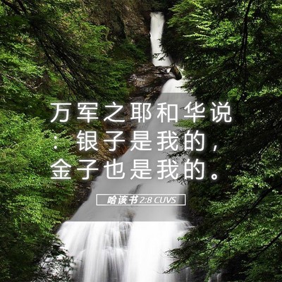 Picture 05 - 哈 该 书 2:8 CUVS - 万 军 之 耶 和 华 说 ： 银 子 是 我 - Bible Verse Picture