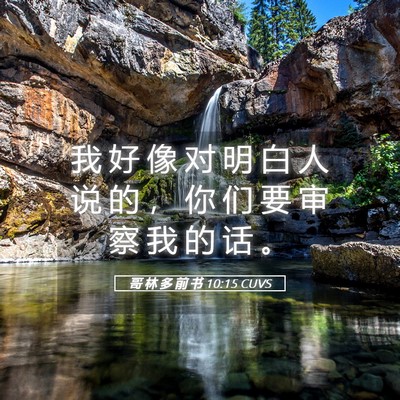 Picture 05 - 哥 林 多 前 书 10:15 CUVS - 我 好 像 对 明 白 人 说 的 ， 你 们 - Bible Verse Picture