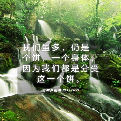 Picture 05 - 哥 林 多 前 书 10:17 CUVS - 我 们 虽 多 ， 仍 是 一 个 饼 ， 一 - Bible Verse Picture