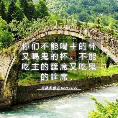 Picture 05 - 哥 林 多 前 书 10:21 CUVS - 你 们 不 能 喝 主 的 杯 又 喝 鬼 的 - Bible Verse Picture