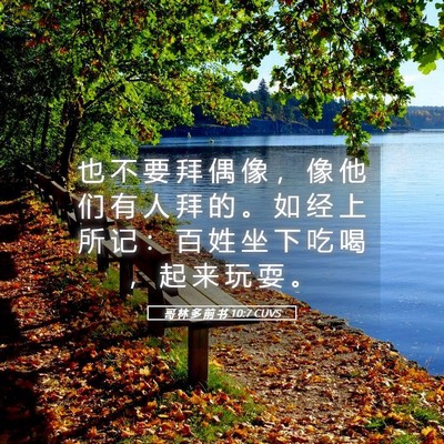 Picture 05 - 哥 林 多 前 书 10:7 CUVS - 也 不 要 拜 偶 像 ， 像 他 们 有 人 - Bible Verse Picture