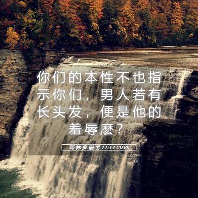 Picture 05 - 哥 林 多 前 书 11:14 CUVS - 你 们 的 本 性 不 也 指 示 你 们 ， - Bible Verse Picture