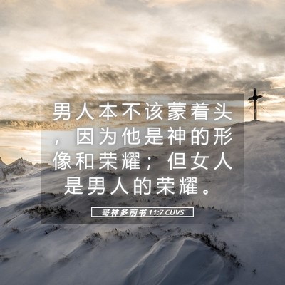 Picture 05 - 哥 林 多 前 书 11:7 CUVS - 男 人 本 不 该 蒙 着 头 ， 因 为 他 - Bible Verse Picture