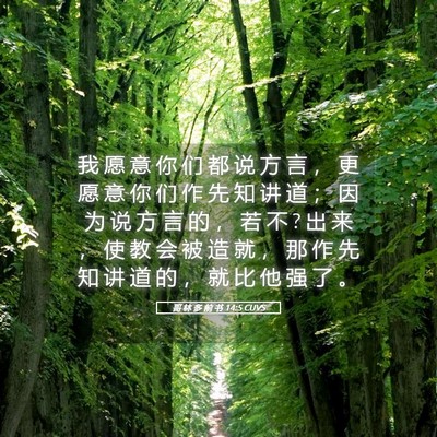 Picture 05 - 哥 林 多 前 书 14:5 CUVS - 我 愿 意 你 们 都 说 方 言 ， 更 愿 - Bible Verse Picture