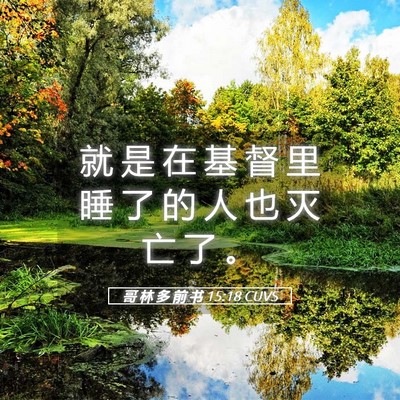 Picture 05 - 哥 林 多 前 书 15:18 CUVS - 就 是 在 基 督 里 睡 了 的 人 也 灭 - Bible Verse Picture
