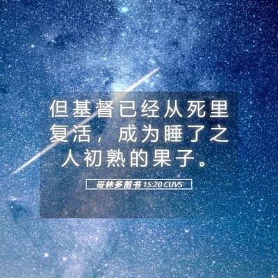 Picture 05 - 哥 林 多 前 书 15:20 CUVS - 但 基 督 已 经 从 死 里 复 活 ， 成 - Bible Verse Picture