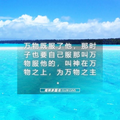 Picture 05 - 哥 林 多 前 书 15:28 CUVS - 万 物 既 服 了 他 ， 那 时 子 也 要 - Bible Verse Picture
