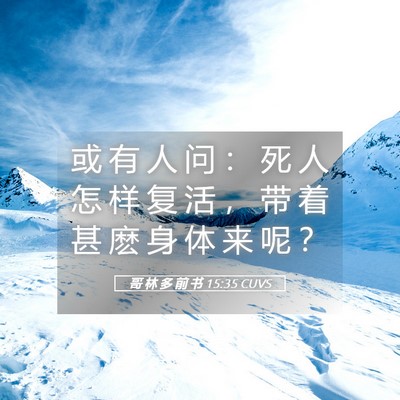 Picture 05 - 哥 林 多 前 书 15:35 CUVS - 或 有 人 问 ： 死 人 怎 样 复 活 ， - Bible Verse Picture