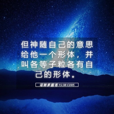 Picture 05 - 哥 林 多 前 书 15:38 CUVS - 但 神 随 自 己 的 意 思 给 他 一 个 - Bible Verse Picture