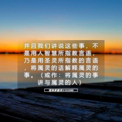 Picture 05 - 哥 林 多 前 书 2:13 CUVS - 并 且 我 们 讲 说 这 些 事 ， 不 是 - Bible Verse Picture