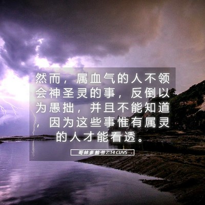 Picture 05 - 哥 林 多 前 书 2:14 CUVS - 然 而 ， 属 血 气 的 人 不 领 会 神 - Bible Verse Picture