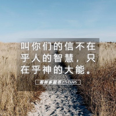 Picture 05 - 哥 林 多 前 书 2:5 CUVS - 叫 你 们 的 信 不 在 乎 人 的 智 慧 - Bible Verse Picture