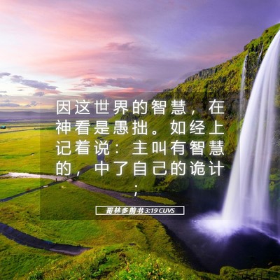 Picture 05 - 哥 林 多 前 书 3:19 CUVS - 因 这 世 界 的 智 慧 ， 在 神 看 是 - Bible Verse Picture