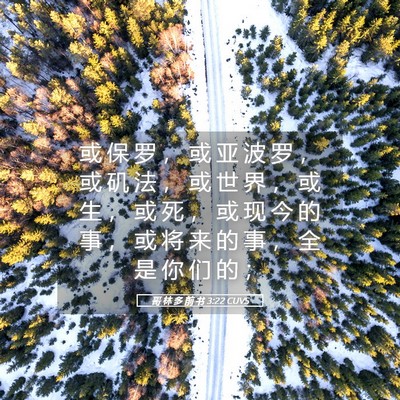 Picture 05 - 哥 林 多 前 书 3:22 CUVS - 或 保 罗 ， 或 亚 波 罗 ， 或 矶 法 - Bible Verse Picture