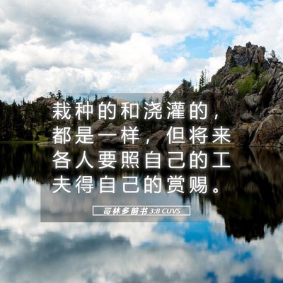Picture 05 - 哥 林 多 前 书 3:8 CUVS - 栽 种 的 和 浇 灌 的 ， 都 是 一 样 - Bible Verse Picture