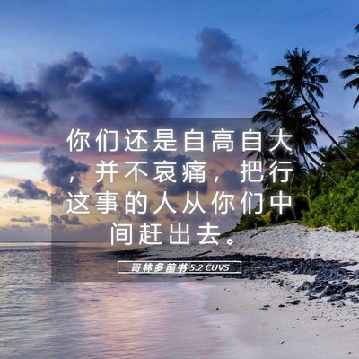 Picture 05 - 哥 林 多 前 书 5:2 CUVS - 你 们 还 是 自 高 自 大 ， 并 不 哀 - Bible Verse Picture